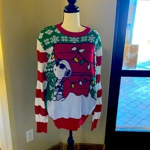 NWT. Peanuts Snoopy Christmas sweater.   Size Large